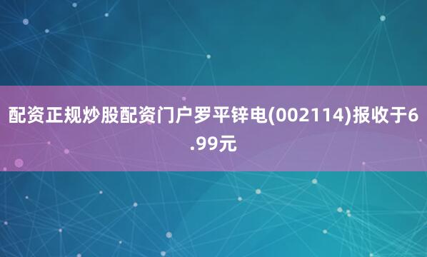 配资正规炒股配资门户罗平锌电(002114)报收于6.99元
