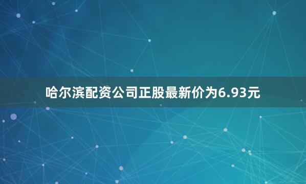 哈尔滨配资公司正股最新价为6.93元